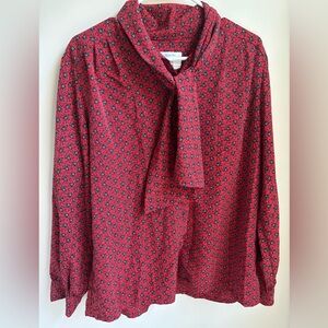 Vintage Long Sleeve Tie Neck Blouse by Country Sophisticates of Pendleton 20W